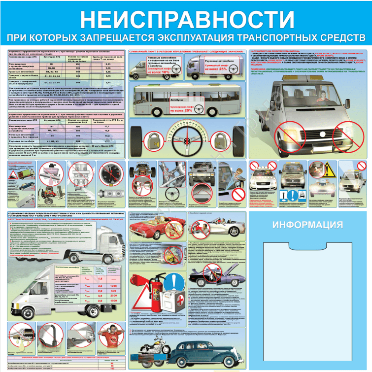 Неполадки при которых запрещена эксплуатация автомобиля